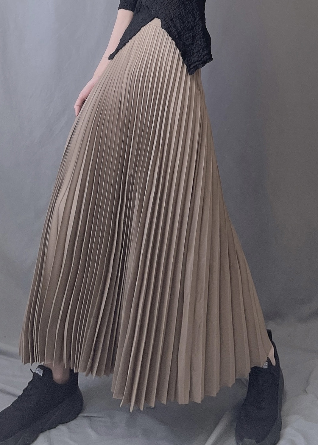 Elastic A Line Chocolate Waist Skirts Wrinkled Art Spring