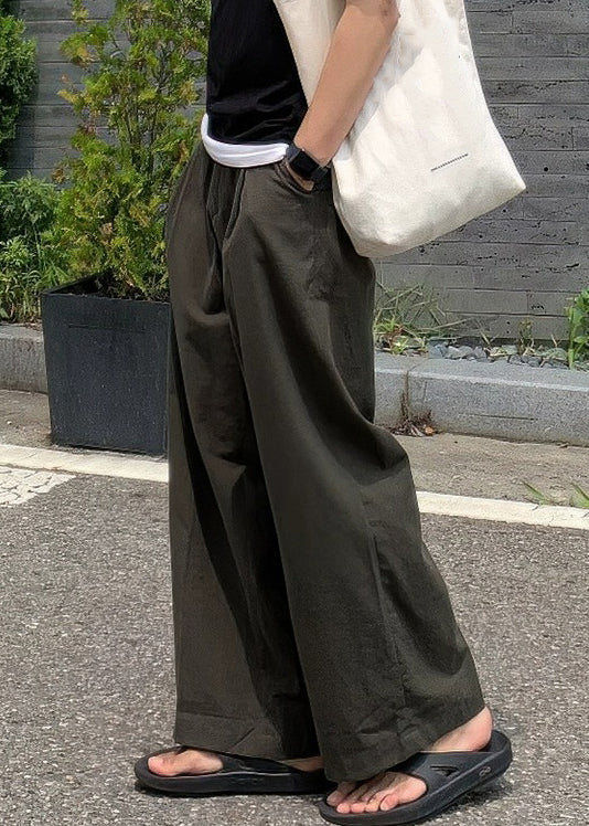 Pantalon homme lin art été uni poches abricot