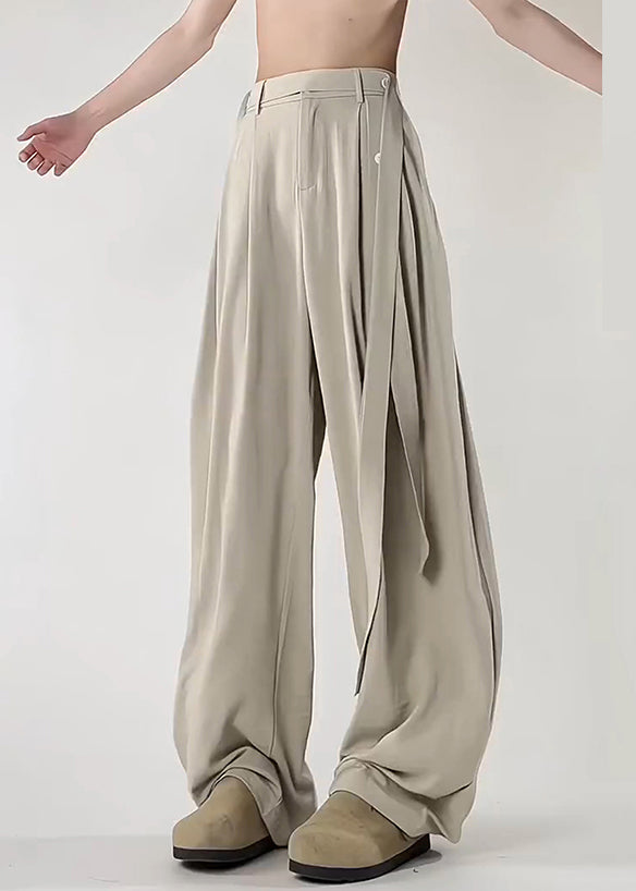 Beige Männer Original Taschen Eis Hosen Design Kunst Seide Sommer