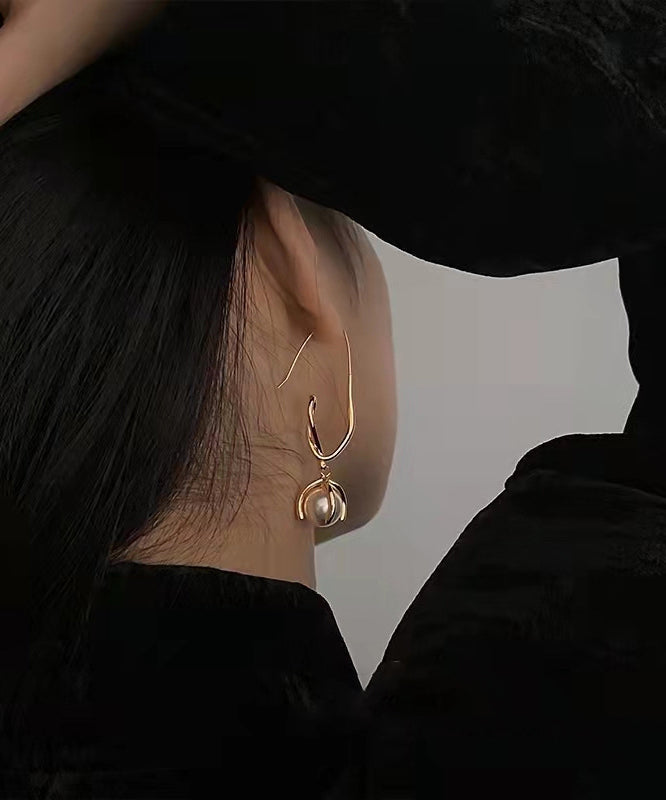 Art Gold Metall Overgild Perlen Creolen YD014