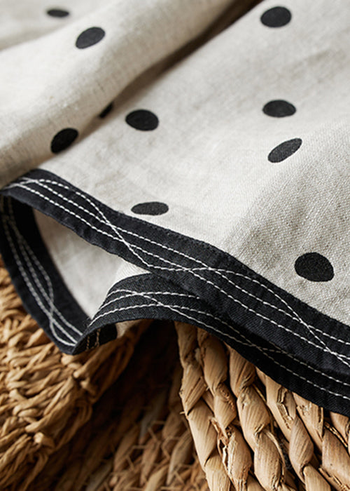 Chemises en coton à pois et boutons à col rond