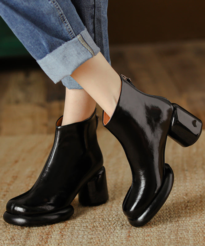 Art Splicing Chunky Boots Mulberry Rindsleder RD011