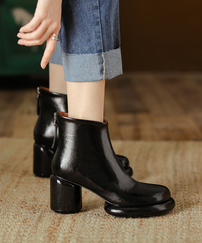 Art Splicing Chunky Boots Mulberry Rindsleder RD011