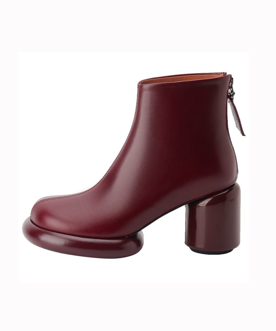 Art Splicing Chunky Boots Mulberry Rindsleder RD011