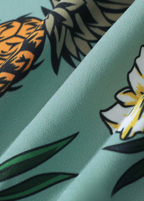 Men Cotton Elastic Pockets Beach Shorts Summer Print Waist