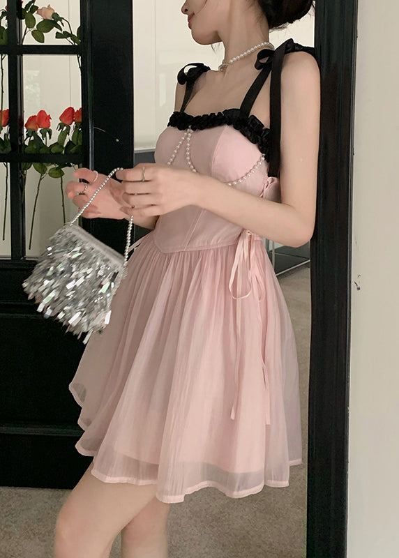 Chiffonkleid Schöne Prinzessin Rosa Sommer Patchwork