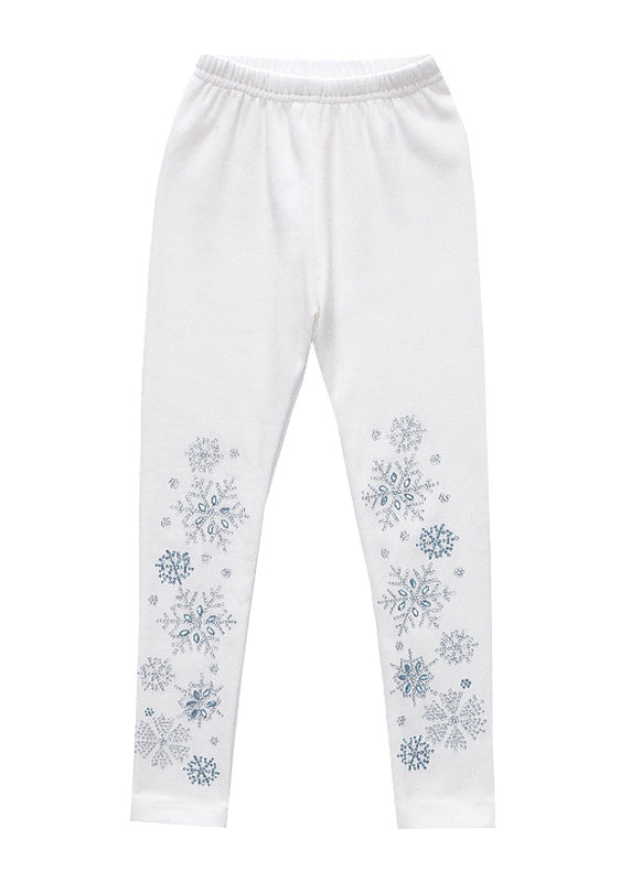 Beautiful White Nail Bead Sequins Girls Tights TV021