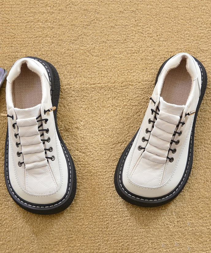 Mocassins confortables en similicuir beige pour femmes