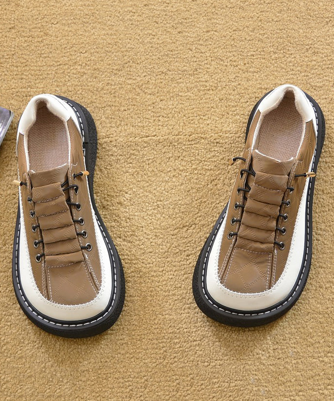 Mocassins confortables en similicuir beige pour femmes