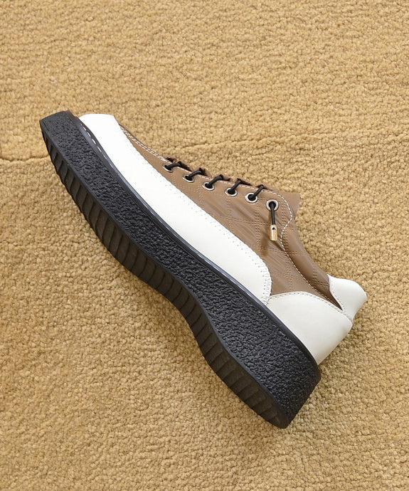 Mocassins confortables en similicuir beige pour femmes