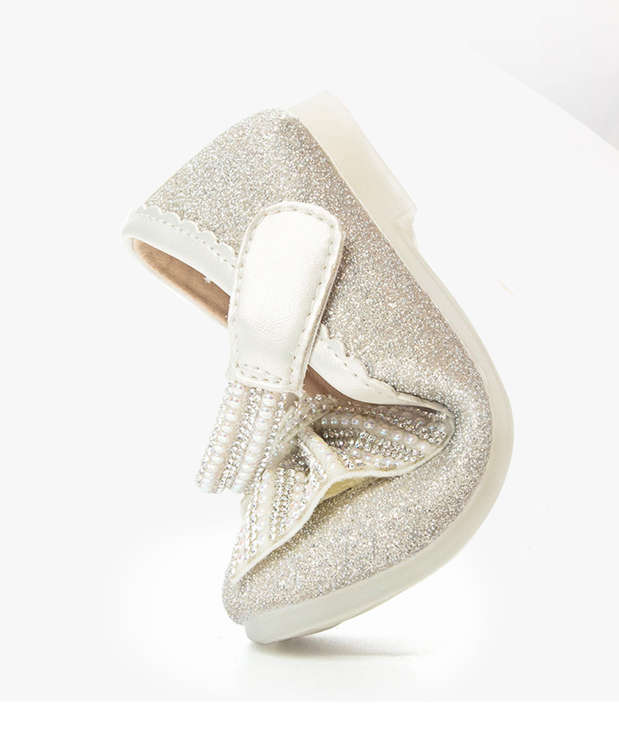 Perlenband Feine Kinder Prinzessin Beige Schleife Schnalle Schuhe Nagel Mädchen