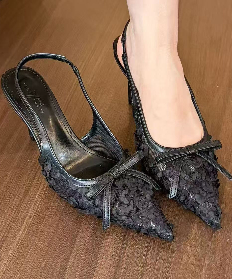 Sandales en cuir et tulle à talons hauts et faux épissures, élégantes, beiges