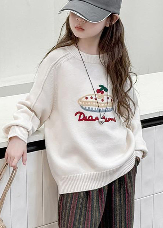 Pulls en tricot de coton polaire chaud patchwork beige pour filles, printemps TP031