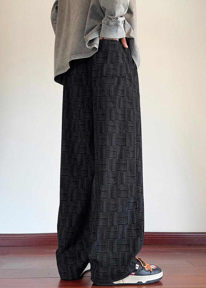 Pantalon noir en velours côtelé pour homme, taille élastique, design original, poches, printemps, RM048