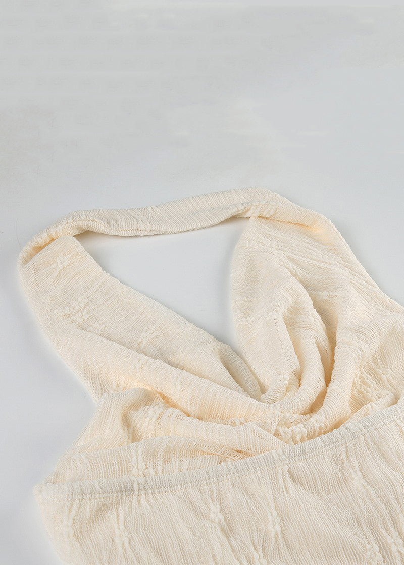 Mini Bohemian Apricot Asymmetrische Kleider Rückenfrei Spitze