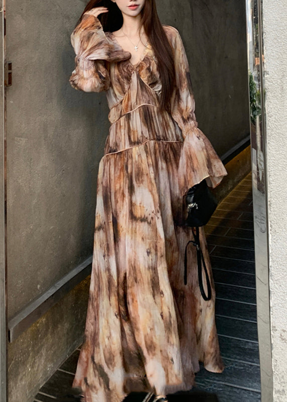 Kleid Spaghetti Dye Krawatte Zwei Riemen Und Stücke Bohemian Lange