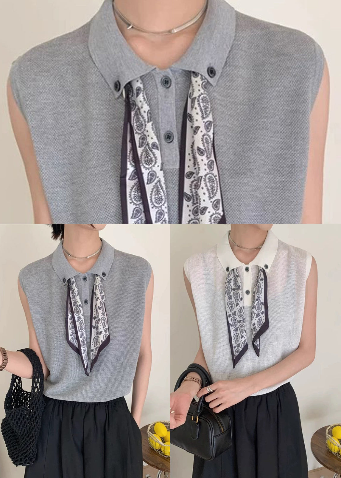 Knit Shirt Peter Summer Boho Scarves Top Pan Collar White