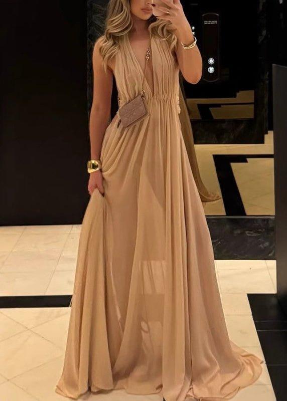 Robes d'été dos nu style boutique abricot
