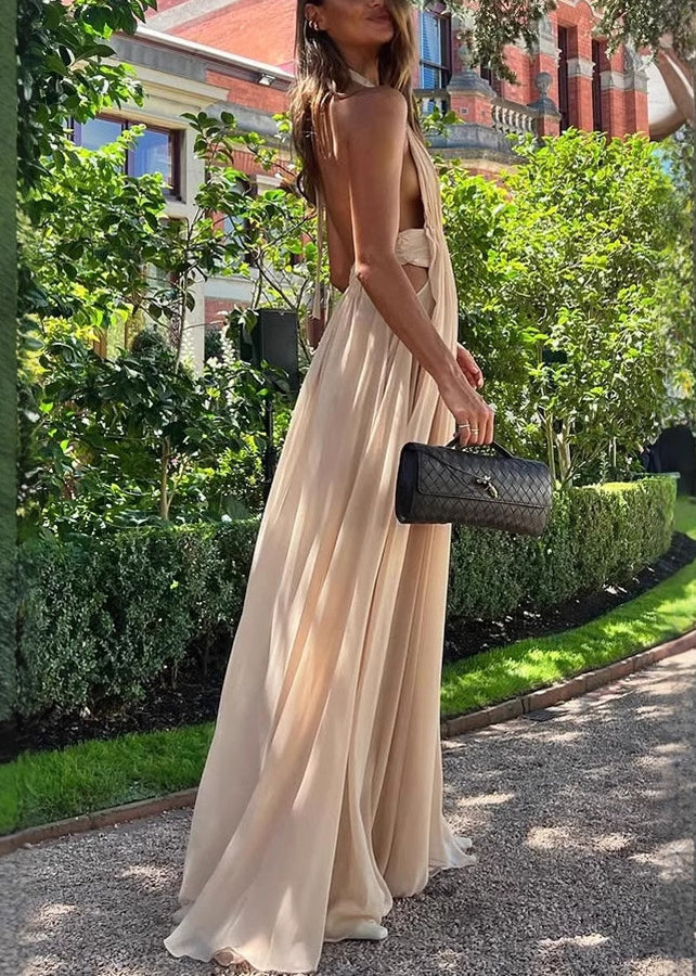 Robes d'été dos nu style boutique abricot