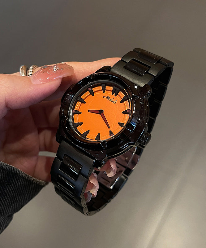 Schwarzes Quarzuhrwerk aus Stahllegierung, Boutique-Uhren aus Edelstahl