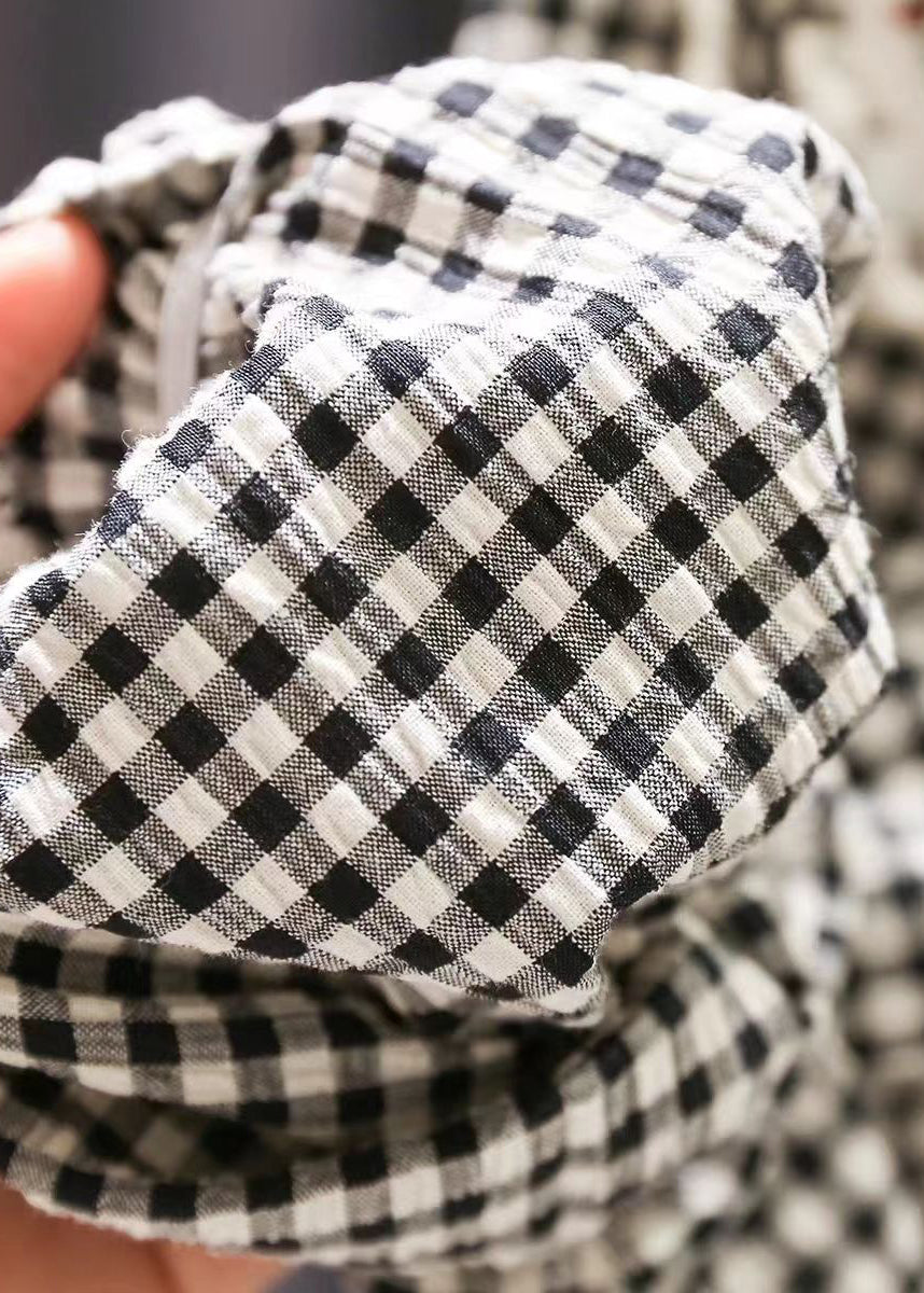 Boutique Schwarz Weiß Plaid Applique Kinder Laterne Hose TV003