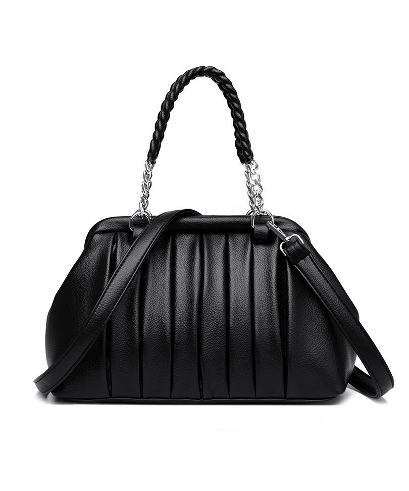 Black Bag Wrinkled Boutique Leather Tote Durable Calf
