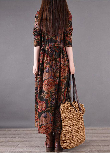 Kleid mit figurbetontem Urlaubsprint Boutique Cotton Spring Brown