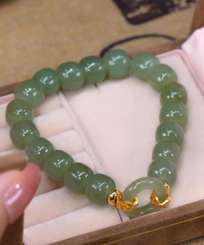 Boutique Grüne Legierung Jade Ping Eine Schnalle Kette Armband TX022