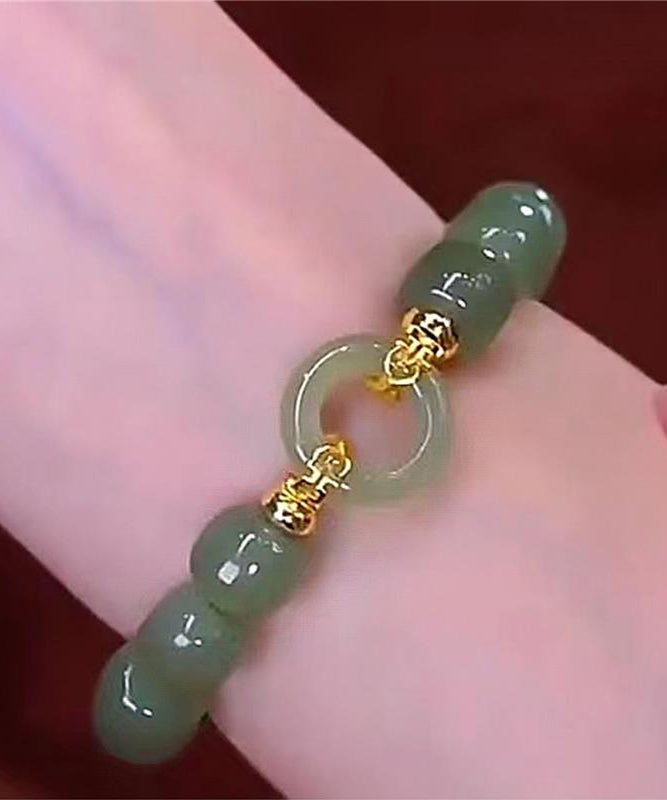 Boutique Grüne Legierung Jade Ping Eine Schnalle Kette Armband TX022