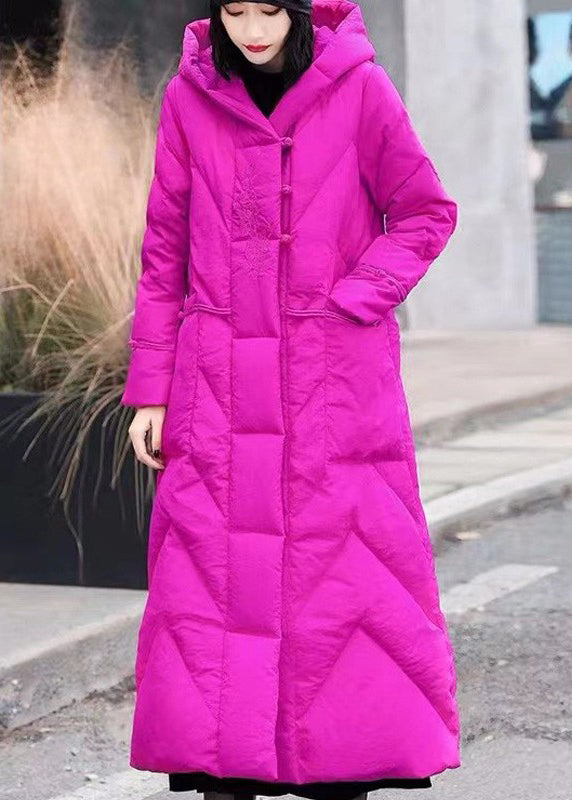 Boutique Grün Bestickte Hoodies Duck Down Puffers Mantel Winter TI022