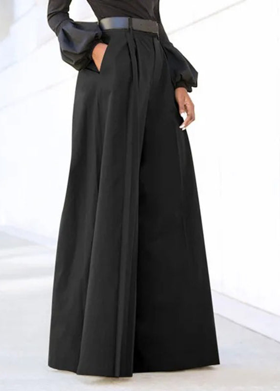 Pantalon gris à poches larges et taille haute pour le printemps