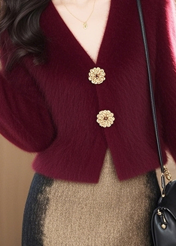 Cardigans en tricot de coton boutonnés à col en V de la boutique Mulberry, printemps TO029