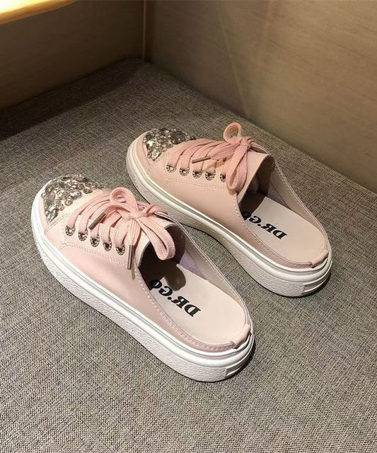 Up Splicing Zirkon Sandalen Plattform Spitze Boutique Rosa Slide