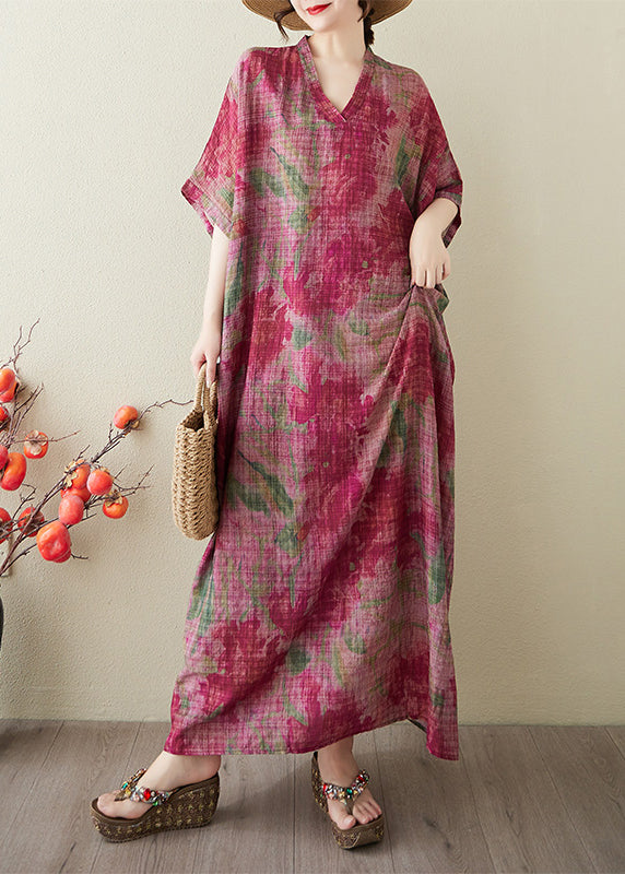 Übergroßes rotes Krawattenkleid Boutique Dye Sommerurlaub Baumwolle