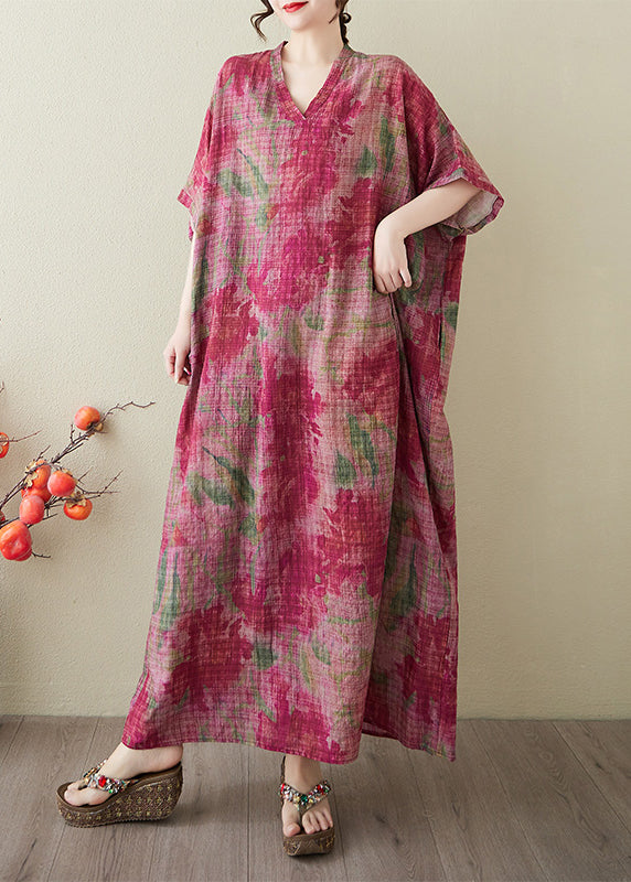 Übergroßes rotes Krawattenkleid Boutique Dye Sommerurlaub Baumwolle