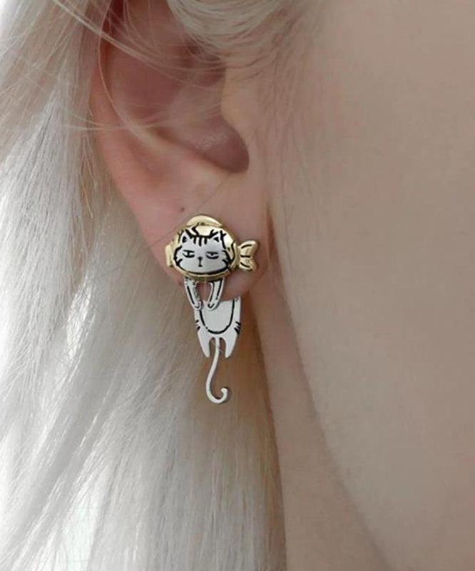 Drop Boutique Overgild Silk Earrings Copper Cats Little