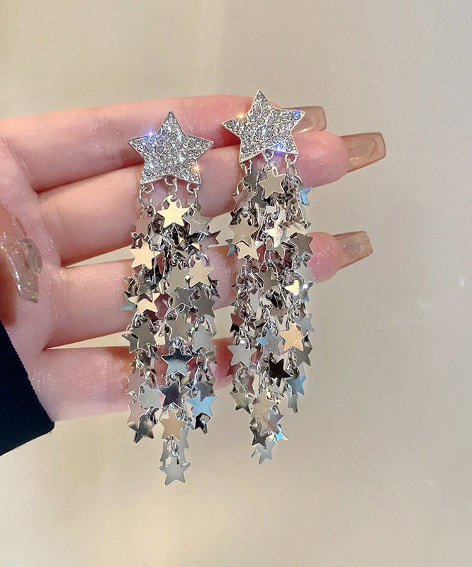 Drop Silk Tassel Star Earrings Boutique Copper