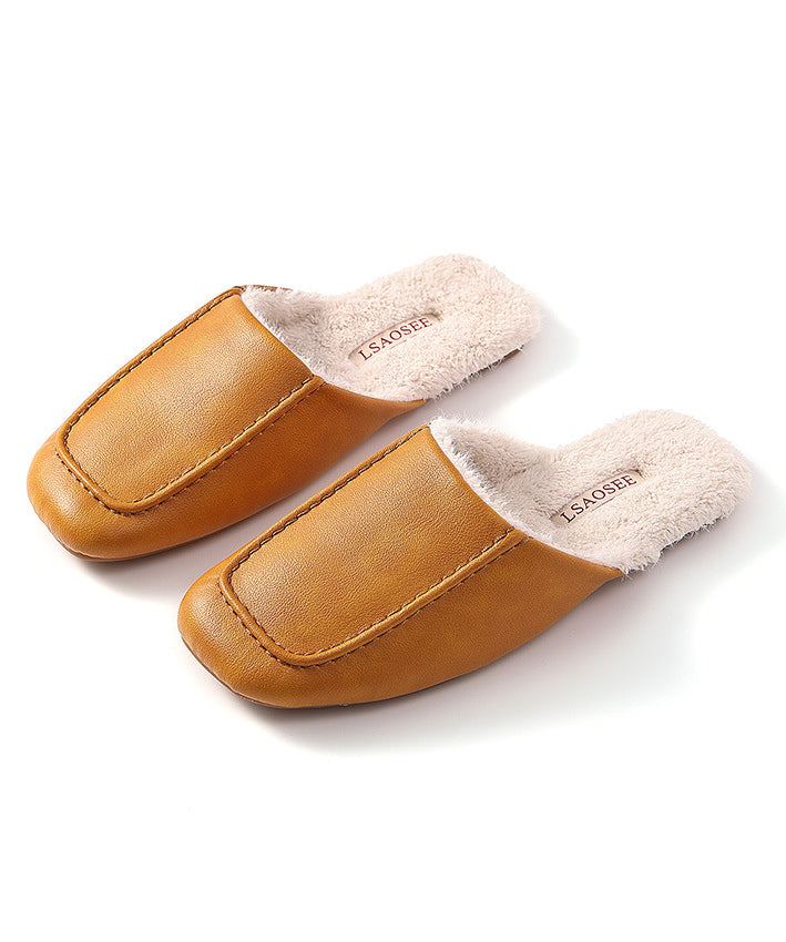 Chaussons Boutique Chaussures Mûre Simili Cuir Doublé Laine Duveteuse RX018