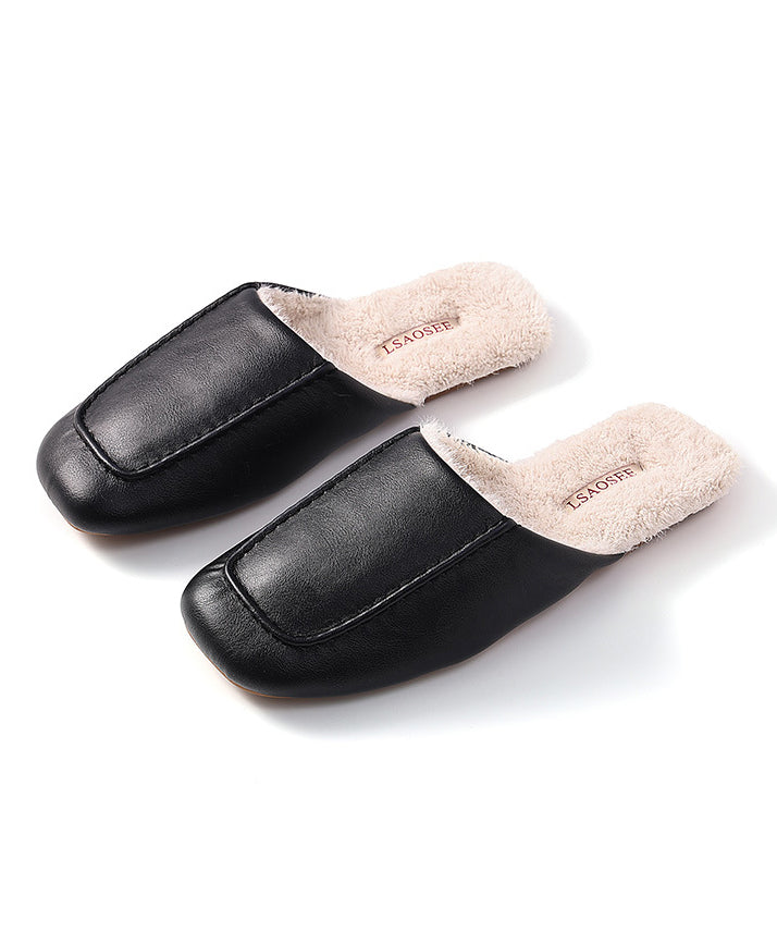 Chaussons Boutique Chaussures Mûre Simili Cuir Doublé Laine Duveteuse RX018