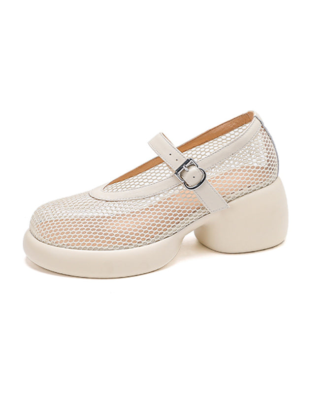 Boutique Splicing Chunky Sandalen Schwarz Atmungsaktives Mesh AG1028