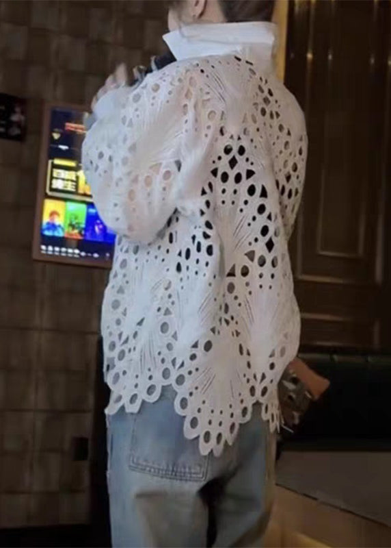 Hemd Aus Spitze Peter White Spring Hollow Pan Kurze Kragen