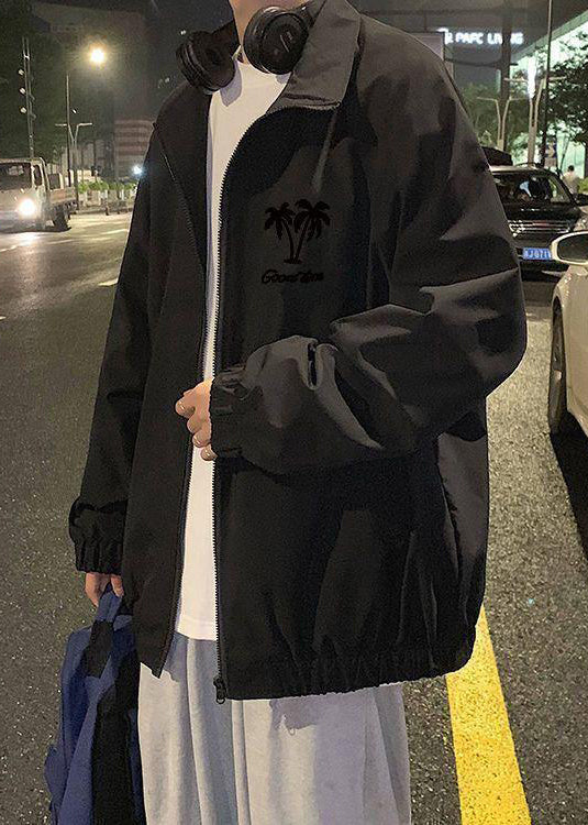 Manteaux Stand Abricot Col zippé Décontracté Homme Printemps Coton