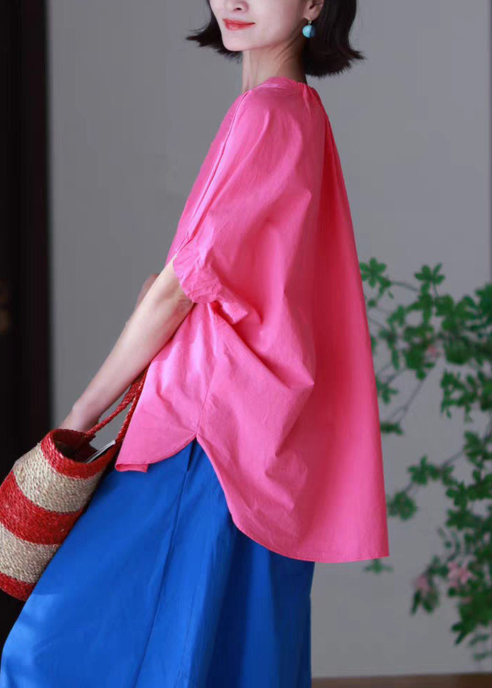 Neck T Low Open Casual Design Side O Blue Shirts Cotton High