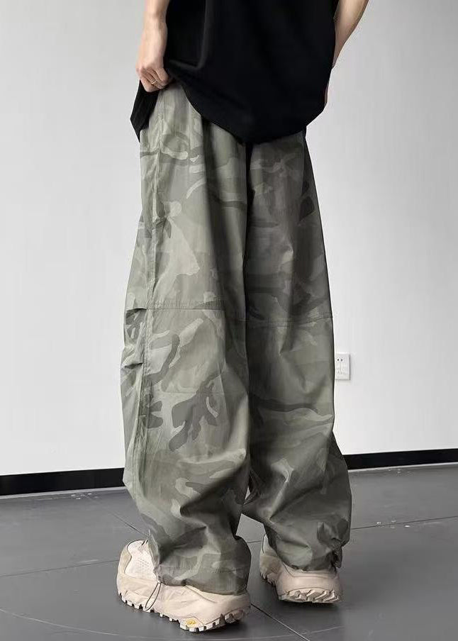 Pantalon camouflage homme coton taille élastique décontracté poches été