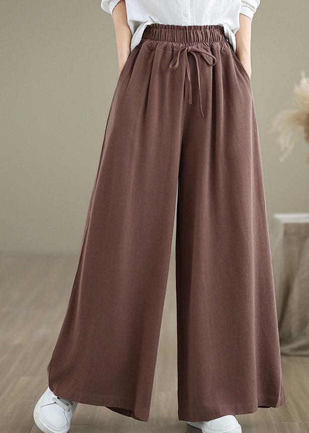 Pantalon large décontracté en coton avec poches et cordon de serrage pour l'automne QO044