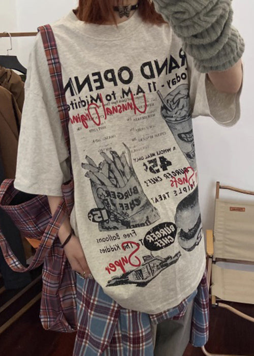 Casual Grau Druck Original Design Baumwolle Männer T Shirt Sommer YL011