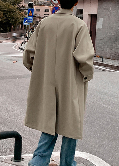 Casual Khaki Peter Pan Kragen Taste Baumwolle Männer Graben Frühling YQ014