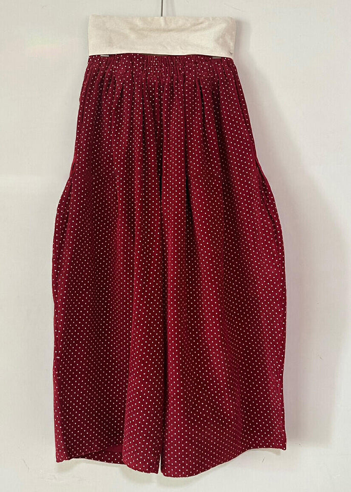 Hosen Taschen Hohe Frühling Dot Cord Breite Rote Bein Taille Casual