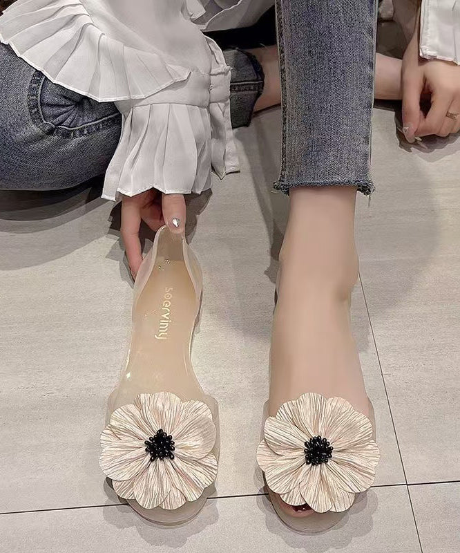 Toe Red Floral Casual Water Splicing Peep Sandals