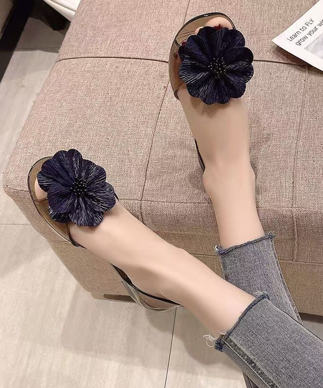 Toe Red Floral Casual Water Splicing Peep Sandals